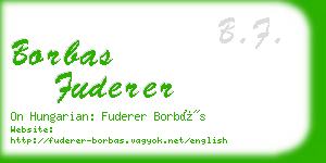 borbas fuderer business card